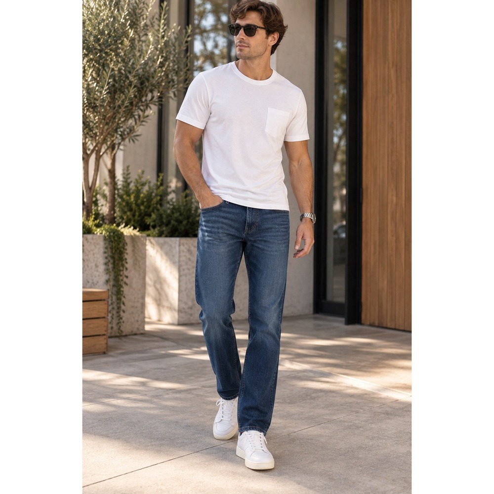Hollister Jeans Mens 34x31 Blue Slim Straight Denim Classic Everyday